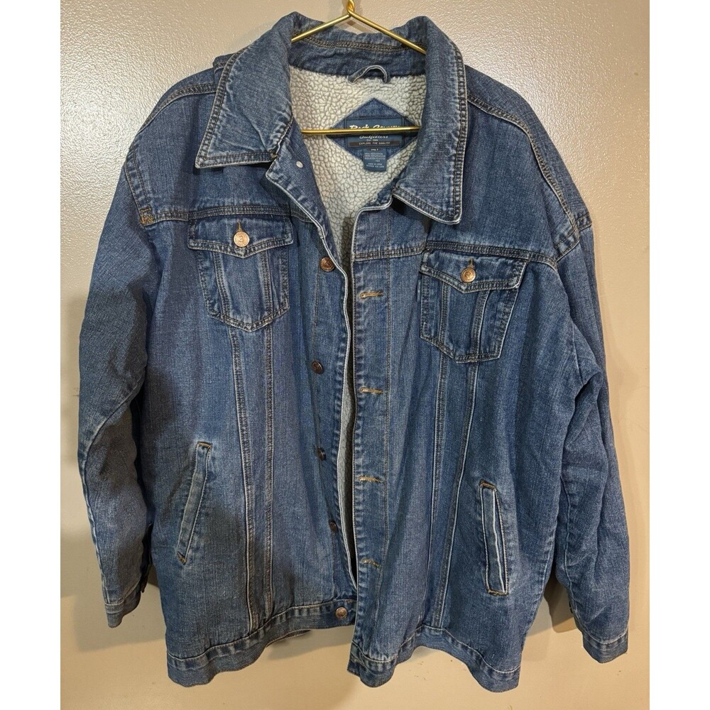 Vintage Rock Canyon Outfitters Sherpa Lined Denim Trucker Jean Jacket Size 2XLT